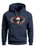 Hoodie Herren Motorrad Totenkopf mit Flügeln Kapuzen-Pullover Neverless®preview