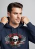 Hoodie Herren Motorrad Totenkopf mit Flügeln Kapuzen-Pullover Neverless®preview
