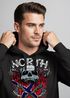 Hoodie Herren North Wikinger Norwegen Skull Totenkopf Print Kapuzen-Pullover Männer Fashion Streetstyle Neverless®preview