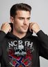 Hoodie Herren North Wikinger Norwegen Skull Totenkopf Print Kapuzen-Pullover Männer Fashion Streetstyle Neverless®preview