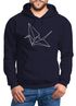 Hoodie Herren Origami Kranich Crane Vogel Bird  Kapuzen-Pullover Moonworks®preview