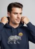 Hoodie Herren Polygon Bär Mond Outdoor Wandern Natur Print Aufdruck Fashion Streetstyle Neverless®preview