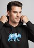 Hoodie Herren Polygon Grafik Bär Outdoor Fashion Tiermotiv Wandern Geometric Style Neverless®preview