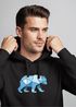 Hoodie Herren Polygon Grafik Bär Outdoor Fashion Tiermotiv Wandern Geometric Style Neverless®preview