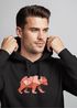 Hoodie Herren Polygon Grafik Bär Outdoor Motive Print Natur Fashion Neverless®preview