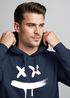 Hoodie Herren Print Aufdruck Drip Smile Motiv Kapuzen-Pullover Männer Fashion Streetstyle Techwear Neverless®preview