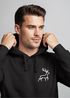 Hoodie Herren Print Aufdruck Hirsch Wald-Tiere Kapuzen-Pullover Männer Outdoor Fashion Streetstyle Neverless®preview