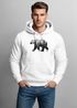 Hoodie Herren Print Bär Motiv Aufdruck Grafik Wald Bäume Outdoor Fashion Neverless®preview
