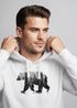 Hoodie Herren Print Bär Motiv Aufdruck Grafik Wald Bäume Outdoor Fashion Neverless®preview