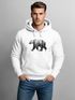 Hoodie Herren Print Bär Motiv Aufdruck Grafik Wald Bäume Outdoor Fashion Neverless®preview