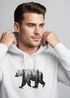 Hoodie Herren Print Bär Motiv Aufdruck Grafik Wald Bäume Outdoor Fashion Neverless®preview