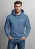 Hoodie Herren Print Double Peaks Kapuzensweatshirt mit Berglinie Sonne Minimal Outdoor Design Fashion Streetstyle Neverless®preview