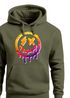 Hoodie Herren Print Drip Face Smile Neon Aufdruck Motiv Kapuzenpullover Techwear Fashion Streetstyle Neverless®preview