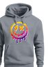 Hoodie Herren Print Drip Face Smile Neon Aufdruck Motiv Kapuzenpullover Techwear Fashion Streetstyle Neverless®preview
