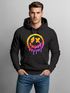 Hoodie Herren Print Drip Face Smile Neon Aufdruck Motiv Kapuzenpullover Techwear Fashion Streetstyle Neverless®preview