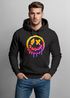 Hoodie Herren Print Drip Face Smile Neon Aufdruck Motiv Kapuzenpullover Techwear Fashion Streetstyle Neverless®preview