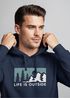 Hoodie Herren Print Outdoor Wandern Nautrliebhaber Life is outside Aufschrift Männer Fashion Streetstyle Neverless®preview