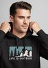 Hoodie Herren Print Outdoor Wandern Nautrliebhaber Life is outside Aufschrift Männer Fashion Streetstyle Neverless®preview