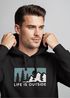Hoodie Herren Print Outdoor Wandern Nautrliebhaber Life is outside Aufschrift Männer Fashion Streetstyle Neverless®preview