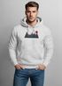 Hoodie Herren Print Red Sun Forest Kapuzensweatshirt mit Waldmotiv und roter Sonne Outdoor Streetwear Neverless®preview