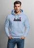 Hoodie Herren Print Red Sun Forest Kapuzensweatshirt mit Waldmotiv und roter Sonne Outdoor Streetwear Neverless®preview