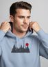 Hoodie Herren Print Red Sun Forest Kapuzensweatshirt mit Waldmotiv und roter Sonne Outdoor Streetwear Neverless®preview