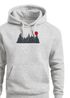Hoodie Herren Print Red Sun Forest Kapuzensweatshirt mit Waldmotiv und roter Sonne Outdoor Streetwear Neverless®preview