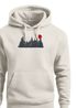 Hoodie Herren Print Red Sun Forest Kapuzensweatshirt mit Waldmotiv und roter Sonne Outdoor Streetwear Neverless®preview