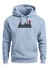 Hoodie Herren Print Red Sun Forest Kapuzensweatshirt mit Waldmotiv und roter Sonne Outdoor Streetwear Neverless®preview