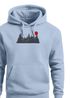 Hoodie Herren Print Red Sun Forest Kapuzensweatshirt mit Waldmotiv und roter Sonne Outdoor Streetwear Neverless®preview