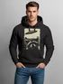 Hoodie Herren Print UFO Waschbär Racoon Aliens Fotodruck Kapuzenpulli  Frontprint Fashion Streetstyle Neverless®preview