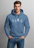 Hoodie Herren Print Wanderer Herzschlag Outdoor Natur Motiv Kapuzen-Pullover Männer Fashion Streetstyle Neverless®preview