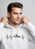 Hoodie Herren Print Wandern Berge Herzschlag Outdoor Aufdruck Motiv Männer Fashion Streetstyle Neverless®preview