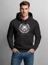 Hoodie Herren Schriftzug Oldschool Print Tiger Kapuzen-Pullover Bedruckt Männer Fashion Streetstyle Neverless®preview