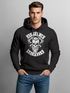 Hoodie Herren See You in Valhalla Wikinger Totenkopf Skull Print Kapuzen-Pullover Männer Fashion Streetstyle Neverless®preview