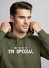 Hoodie Herren Shirt Spruch lustig Mama Says I Am Special Ironie Sarkasmus Aufdruck Nerd Schrift Fashion Streetstyle Neverless®preview