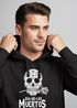 Hoodie Herren Sugar Skull Dia De Los Muertos Totenkopf mit Blumen Kapuzen-Pullover Männer Neverless®preview