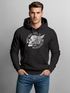 Hoodie Herren Sweatshirt Motorrad Biker Totenkopf Skull Wings Vintage Kapuzenpullover Neverless®preview