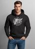Hoodie Herren Sweatshirt Motorrad Biker Totenkopf Skull Wings Vintage Kapuzenpullover Neverless®preview