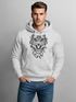 Hoodie Herren Tiger Boho Zentangle Bohamian Atzec Federn Traumfänger Kapuzen-Pullover Männer Neverless®preview