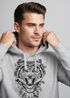 Hoodie Herren Tiger Boho Zentangle Bohamian Atzec Federn Traumfänger Kapuzen-Pullover Männer Neverless®preview