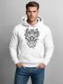 Hoodie Herren Tiger Boho Zentangle Bohamian Atzec Federn Traumfänger Kapuzen-Pullover Männer Neverless®preview