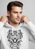 Hoodie Herren Tiger Boho Zentangle Bohamian Atzec Federn Traumfänger Kapuzen-Pullover Männer Neverless®preview