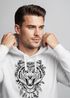 Hoodie Herren Tiger Boho Zentangle Bohamian Atzec Federn Traumfänger Kapuzen-Pullover Männer Neverless®preview