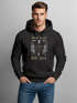 Hoodie Herren Tiger Motiv Totenkopf India Spirit Schriftzug Indien Fashion Streetstyle Kapuzen-Pullover Männer Neverless®preview