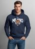 Hoodie Herren Tiger Print Schriftzg Milano Italy Kapuzen-Pullover Männer Italien Fashion Streetstyle Neverless®preview