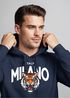 Hoodie Herren Tiger Print Schriftzg Milano Italy Kapuzen-Pullover Männer Italien Fashion Streetstyle Neverless®preview