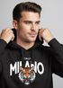 Hoodie Herren Tiger Print Schriftzg Milano Italy Kapuzen-Pullover Männer Italien Fashion Streetstyle Neverless®preview