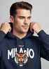Hoodie Herren Tiger Print Schriftzg Milano Italy Kapuzen-Pullover Männer Italien Fashion Streetstyle Neverless®preview