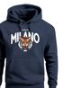 Hoodie Herren Tiger Print Schriftzg Milano Italy Kapuzen-Pullover Männer Italien Fashion Streetstyle Neverless®preview